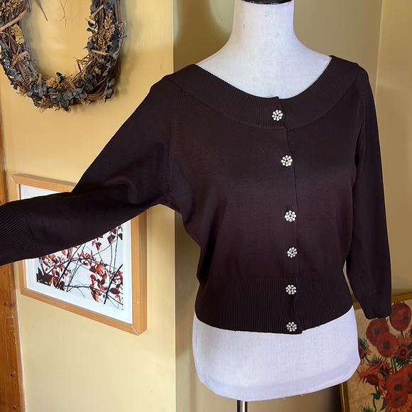 INC International Concepts Size Large
3/4 Sleeve Rhinestone Snap Buttons $89 NEW - Picture 2 of 12